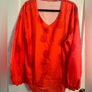 NWOT unbranded Pineapple dress shirt XL